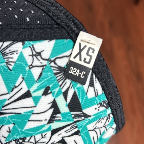 PINK Black and Teal Strapless Bikini Top, XS - Picture 5 of 8